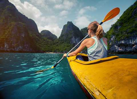 Woman kayaking